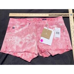 AG Adriano‎ Goldschmied Daisy Low Rise Pink Tie Dye Women's Shorts 28 NWT